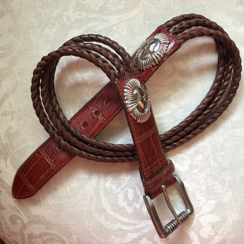 Vintage | Boho Western Braided Leather Belt S C09